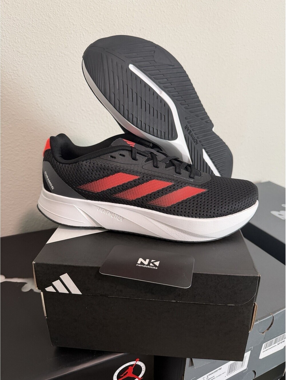 Adidas Duramo SL Running Shoes Black Solar Red Sneaker IF9483 Men's Size 11.5